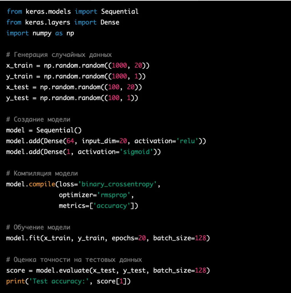 Keras: Руководство для начинающих по высокоуровневому API нейронных сетей